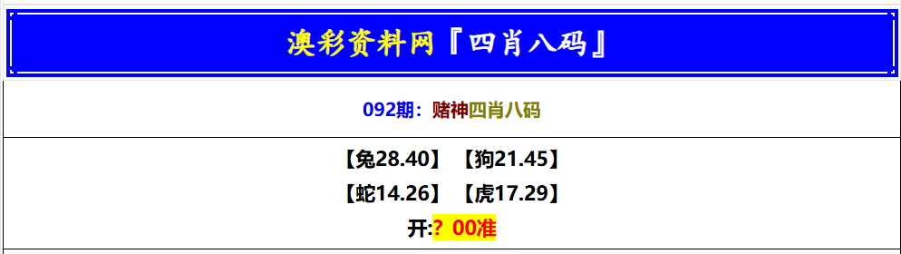 092期赌神四肖八码[图]